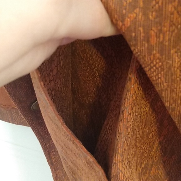 Alfred Dunner Brown Blazer Jacket Womens 12 Snakeskin Pattern Retro 70s Vintage - Picture 8 of 16